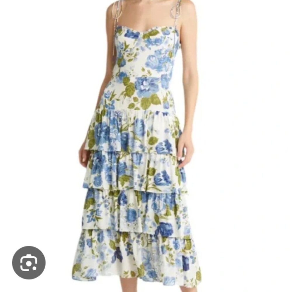 Reformation Kesia Lucca Floral Print Midi Dress